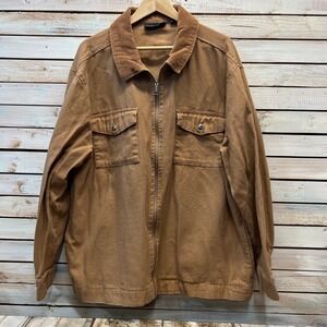 No Boundaries Brown Cotton Barn-Style Workwear Jacket Corduroy Collar XL